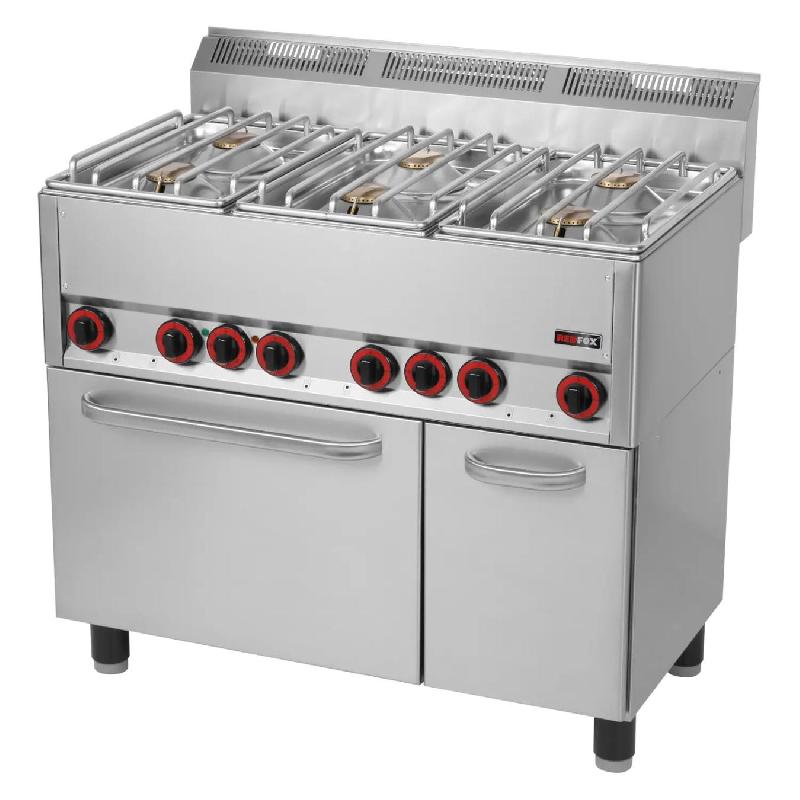 Fourneau combiné avec four à air chaud électrique GN 1/1 - 6x brûleur | REDFOX - SPT 90 GLS_0