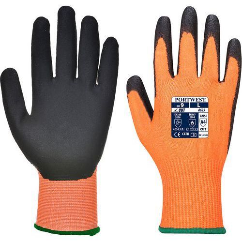 GANT ANTI-COUPURE VIS-TEX NIVEAU D ENDUIT PU A625 ORANGE 9 - PORTWEST