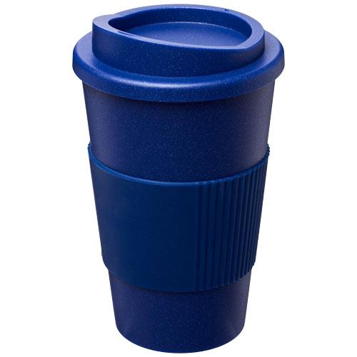 Gobelet isolant Americano Midnight 350 ml - double paroi, bandeau silicone antidérapant, effet scintillant_0