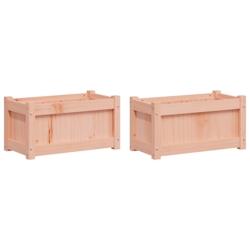 Helloshop26 - Jardinière bac lit surélevé plantes fleurs jardin terrasses lot de 2 bois massif douglas marron 02_0039055 - 3000218005412_0