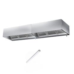 Hotte caisson sans moteur 2500x900x450 mm avec éclairage, filtre et robinet de vidange PREMIUM / GOLDINOX - 3701770823161_0