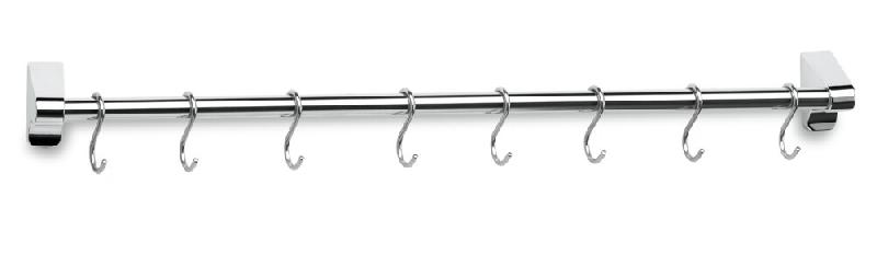 Lacor - 60760 - Support mural 60 cm. 8 crochets en acier inoxydable - gris inox 60760_0