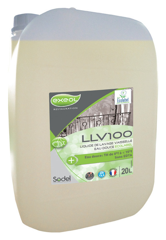 Llv100 detergent liquide pour vaisselle machine eau douce ecolabel sodel bidon de 20kg_0