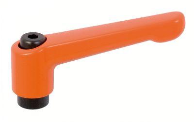 Manette indexable en zamac pelliculé orange RAL 2004 - insert taraudé - modèle 14-02_0