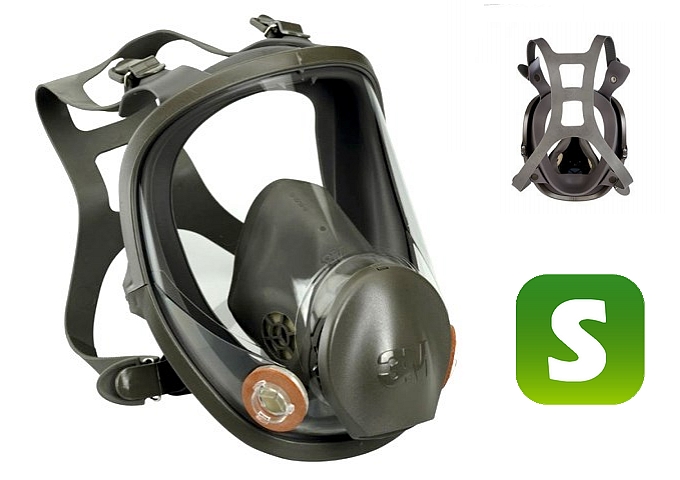 Masque d'aérogommage 3M modèle 6800 - Protection complète visage et voies respiratoires_0