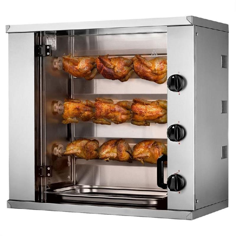 Mini rôtissoire à gaz - 3 broches - 9 poulets | GGM_0