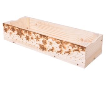 Noël H1 - Plateau en bois gravé au laser - Simply à box - L18 x H10 x P54 cm - Made in France_0