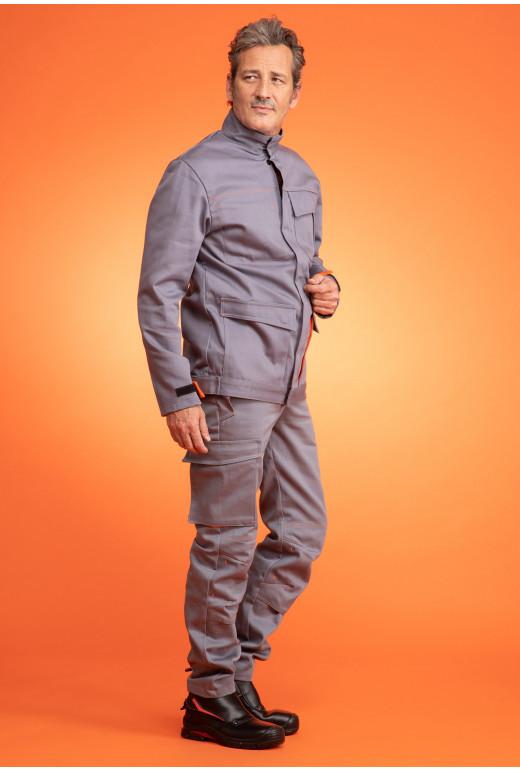 Pantalon retardateur de flammes et antistatique CAP 2 - Réf. 605*CPA - Gris acier - Renforts genoux et poches multiples_0