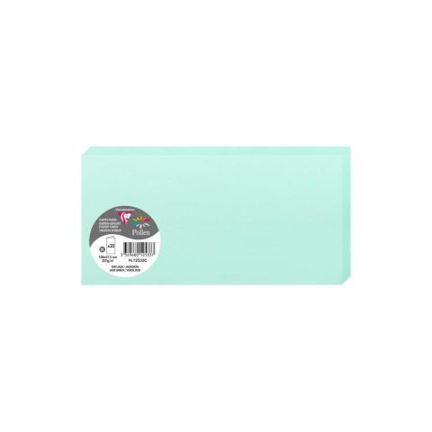 PAQUET DE 25 CARTES PLIÉES POLLEN 106X213MM 210G/M² - VERT JADE