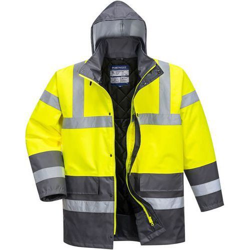 PARKA HAUTE-VISIBILITÉ IMPERMÉABLE TRAFFIC S466 GRIS/JAU M - PORTWEST