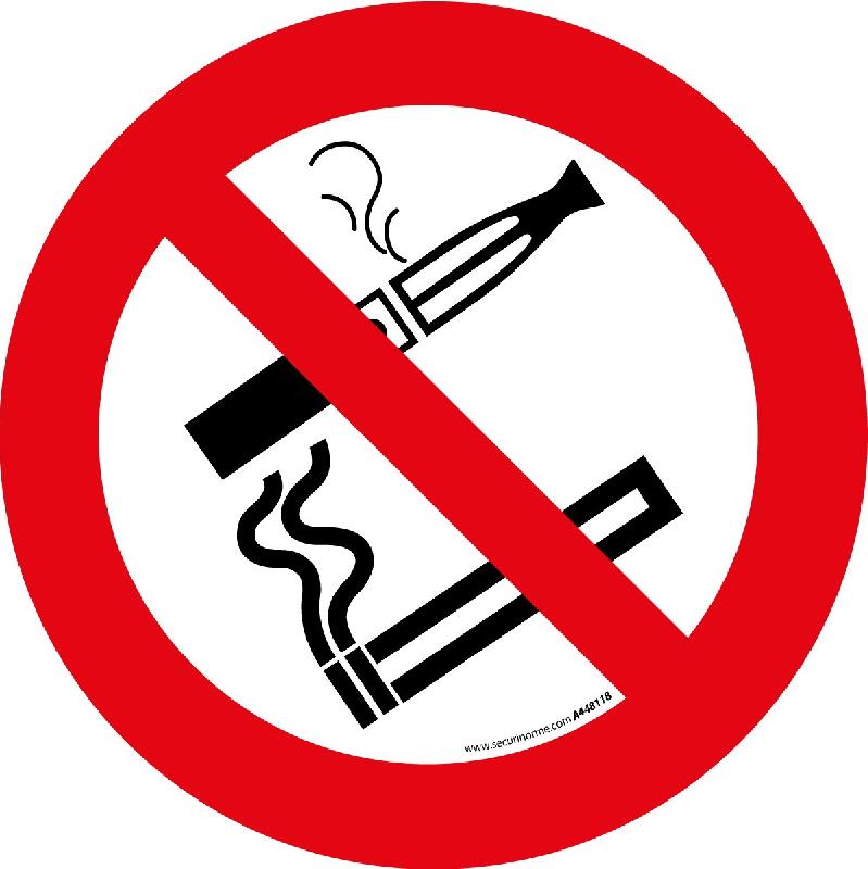 PICTOGRAMME D'INTERDICTION - INTERDICTION DE FUMER ET VAPOTER  - PVC - 200