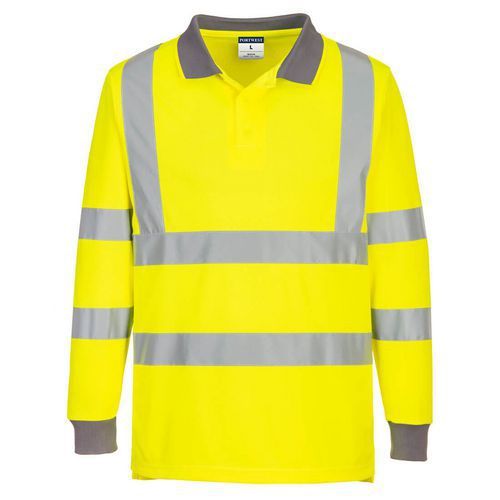 POLO ECO HAUTE VISIBILITÉ L/S (PACK DE 6) L JAUNE - PORTWEST