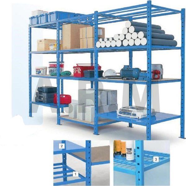 Rayonnage mi-lourd peint à tablettes Flipus pour le stockage de tout type de produits_0