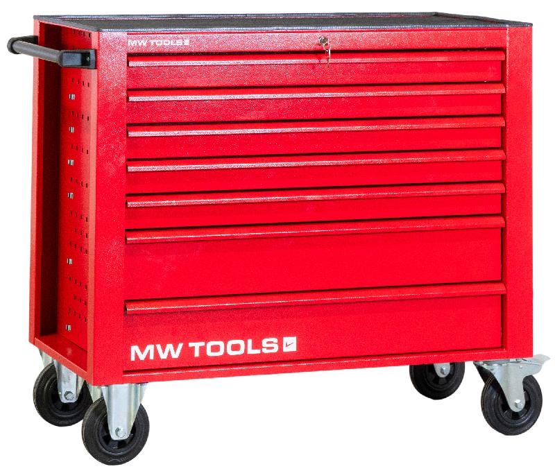 Servante d'atelier 7 tiroirs rouge extra large 1055 mm avec verrouillage intégré dans la poignée grandes roues ø160 mm MW Tools GW307RX_0