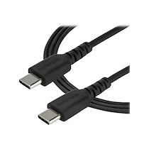 STARTECH.COM 2M USB C CHARGING CABLE, DURABLE FAST CHARGE & SYNC USB 2.0 TYPE C TO USB C LAPTOP CHARGER CORD, TPE JACKET ARAMID FIBER M/M 60W BLACK, SAMSUNG S10, S20 IPAD PRO MS SURFACE - HEAVY DUTY AND RUGGED (RUSB2CC2MB) - CÂBLE USB DE TYPE-C - USB-C P