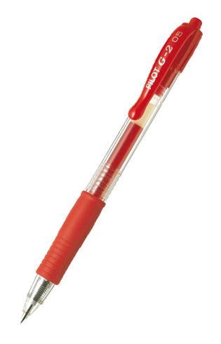 LOT DE 2 - STYLOS ROLLER PILOT G2+ RÉTRACTABLE POINTE 0,5 MM - ÉCRITURE EXTRA-FINE ROUGE