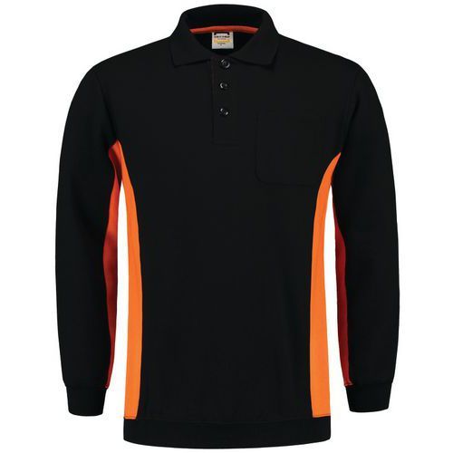 SWEAT COL POLO BICOLOR POCHE POITRINE 302001 BLACK-ORANGE4XL - TRICORP WORKWEAR