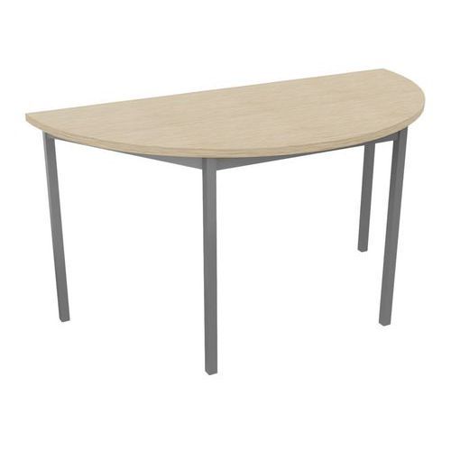 TABLE DE RÉUNION DEMI-LUNE TREFF 140 X 70 CHÊNE DE FIL/ ALU