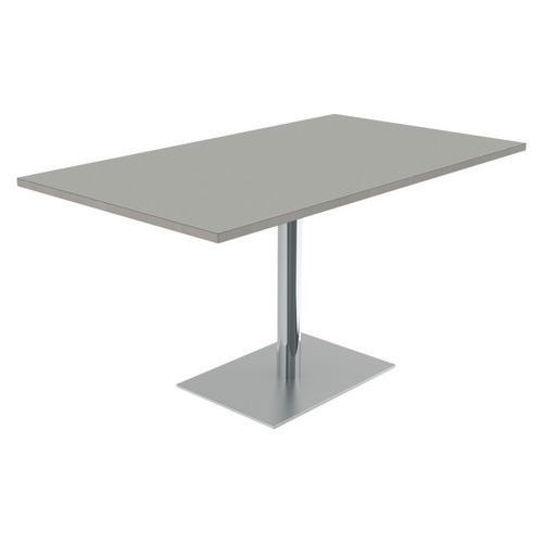 TABLE MENORCA 140X80 T6 STR ALAISÉ GRIS PERLE GRIS/CHROMÉ - MOBIDECOR