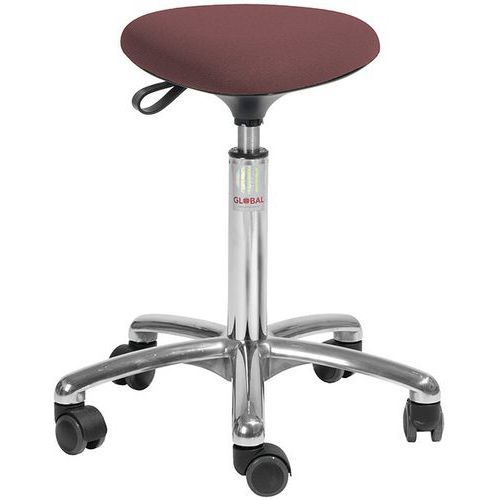 TABOURET TRIA-TISSU CURA-BAS-ROULETTESEASY ROLLING-ROUGE - GLOBAL PROFESSIONAL SEATING