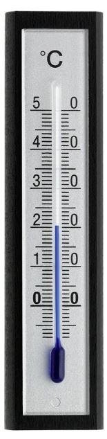Thermomètre mécanique à alcool - hêtre noir / plaque verre acrylique #1003/2t_0