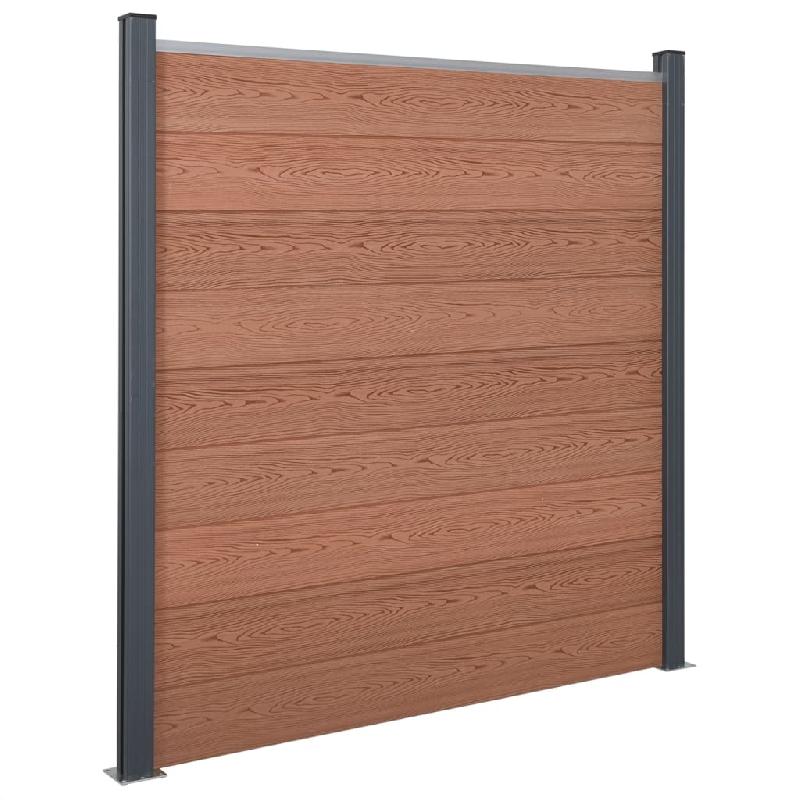 Vidaxl ensemble de panneaux de clôture marron 180x186 cm wpc 3211826_0
