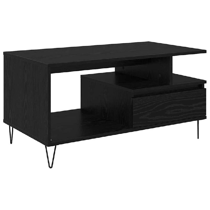 VidaXL Table basse Chêne noir 90 x 49 x 45 cm Bois d'ingénierie Modèle Helios Bois - 882716_0