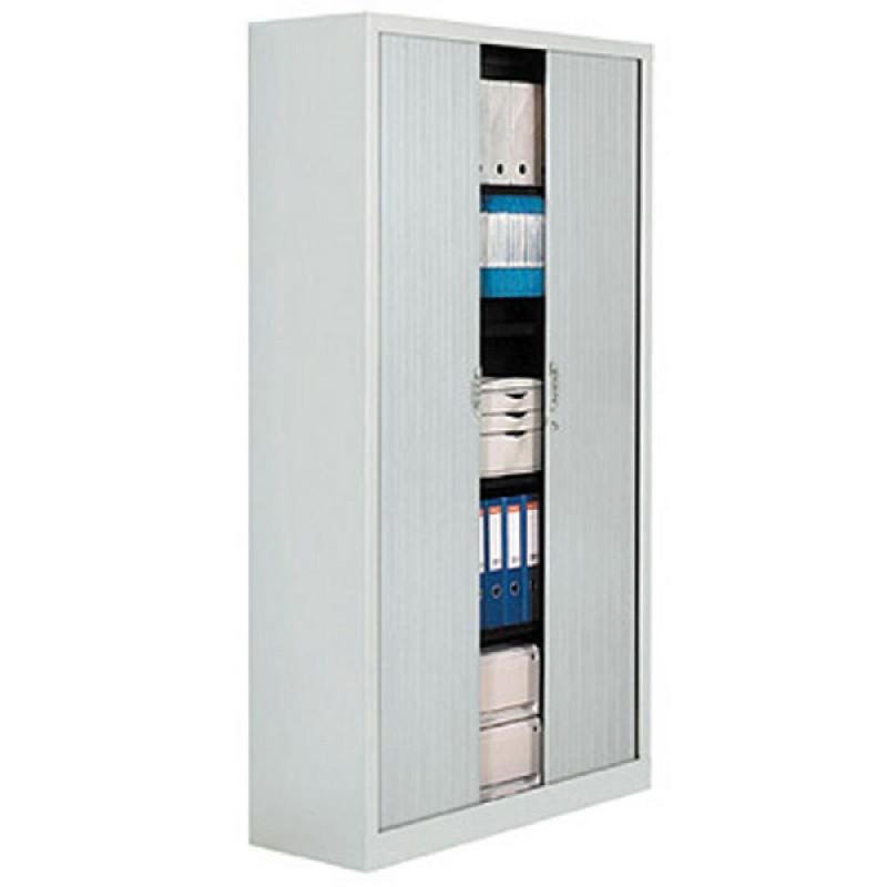 ARMOIRE MÉTAL CONFORT - A RIDEAUX - H. 198 X L. 100  CM - CORPS ALUMINIUM - RIDEAUX ALUMINIUM