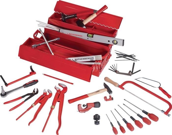Assortiment d'outils pour apprentis - 50 pièces - Boîte à outils en tôle ROTHENBERGER_0