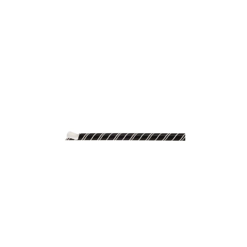 Betik Ecoline – 6000 unités – Paille cuillère papier noir et blanc – Ø 8 mm x H 20 cm - multicolore en carton 1010794_0