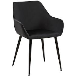 CLP Chaise de salle à manger Luena Noir /Velours - noir textile 327423_0
