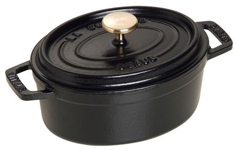 COCOTTE EN FONTE OVALE NOIR STAUB 15 CM