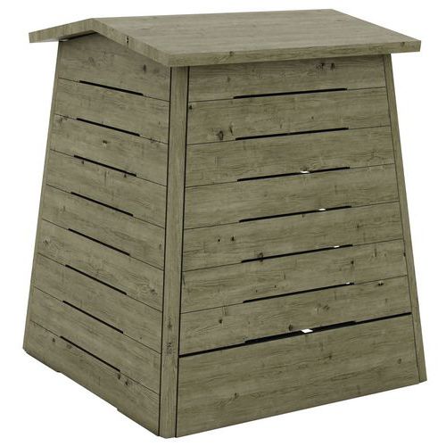 VOUNOT Composteur de jardin 300L Qualité Supérieure pour Jardin Déchets  Imitation Style bois noir