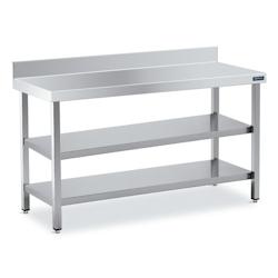 Distform table Inox avec Dosseret 1000x550 avec 2 Etagères - 641094589004_0