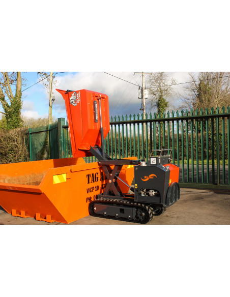 Dumper sur chenilles robuste à essence Slanetrac HT 1000 - 1 tonne - hauteur de bennage 1300 mm_0