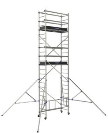 Échafaudage roulant aluminium Neolium SX - Comabi SNC - hauteur de travail maxi 7,8 m - montage sécurisé et roues anti-trace_0