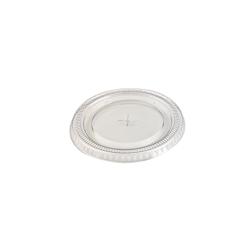 ECOLOMIQUE - 50 Pcs - Couvercle plat PET transparent - Trou croisillon, Hauteur: 8 mm - ECO210GKL95XT - transparent plastique ECO210GKL95XT_0