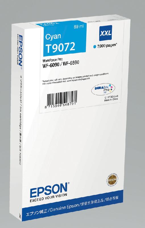 Epson T9072 XXL Cartouche d'encre originale XXL très grande capacité C13T907240 - Cyan_0