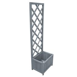 Helloshop26 - Jardinière bac lit surélevé plantes fleurs terrasse jardin en treillis 40 x 30 x 135 cm bois de sapin massif gris 02_0038597 - 300021_0