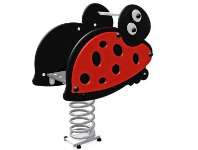 Jeu sur ressort coccinelle et demoiselle - panneaux PEHD résistants - acier galvanisé et aluminium anodisé_0