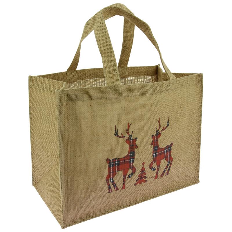 Sac cabas jute décor Cerfs 36x19 -_0