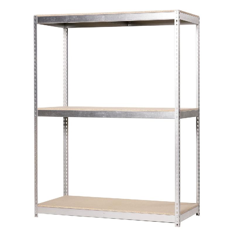 SimonRack Rayonnage industriel, 2000x1500x600 mm, 400 kg au point de flexion, 3 étagères bois, rayonnage garage, Galvanisé/Bois- Ecoforte - argent�_0