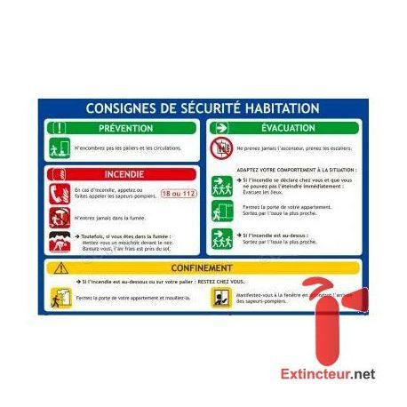 SPVC218_CSE52 - Consignes de sécurité habitation en PVC ignifugé M1 - 200x300mm_0