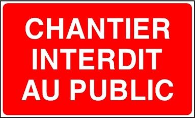 STF 3522S - Panneau de chantier interdit au public - Direct Signalétique - à accrocher ou coller_0