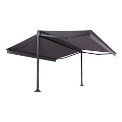Store double pente Mabay 4,14x2x2,00 M Intersun Motorisé à télécommande (Gris anthracite structuré RAL7016ST - Gris foncé 300g/m²) - gris alumi_0