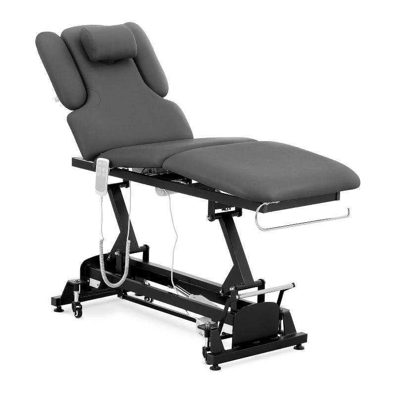 Table de massage électrique - Noir et Gris - Charge max 150 kg - Réglable en hauteur et dossier inclinable - Modèle 14_0007761_0