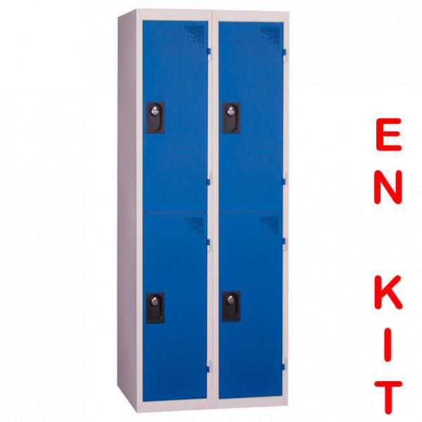 Vestiaire multicases Rolléco - 4 cases - 2 colonnes - Largeur de case : 400 mm_0