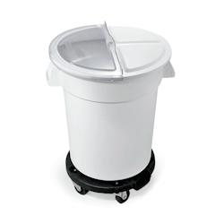 Bac a ingrédients/rangement en Polyéthylène H 95 mm Diamètre 460 mm - Was Germany - blanc plastique 9217 001_0