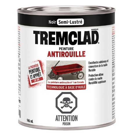 254940 - peinture antirouille - Rona - Tremclad semi-lustré - 946 ml - noir_0