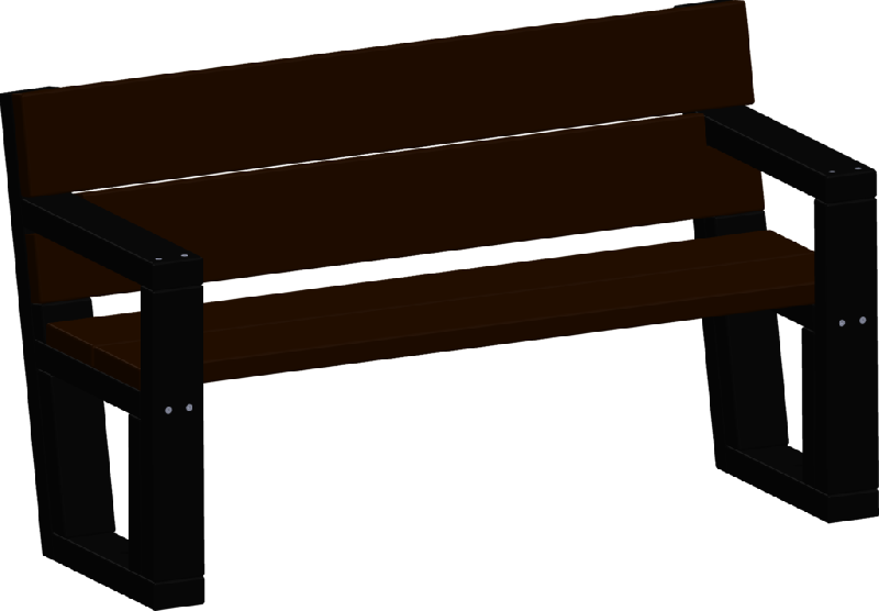 Banc Eko avec accoudoirs (3places) - Espace Renard fabricant et installateur - Réf : EK06.3_0